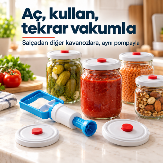 VakuKap — Manuel Kavanoz Vakumlama Seti