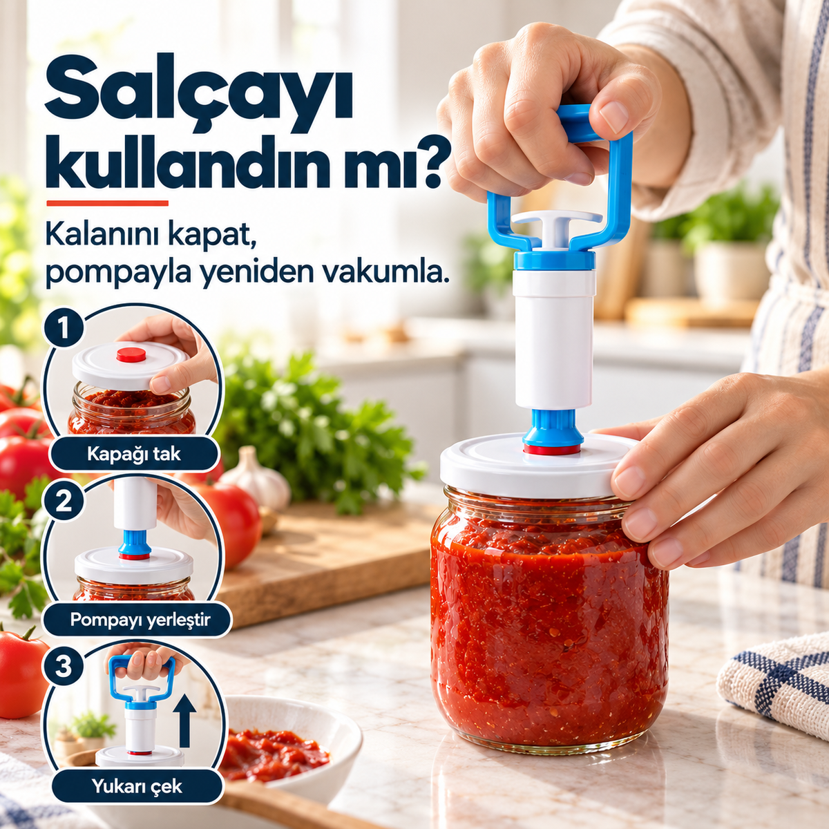 VakuKap — Manuel Kavanoz Vakumlama Seti