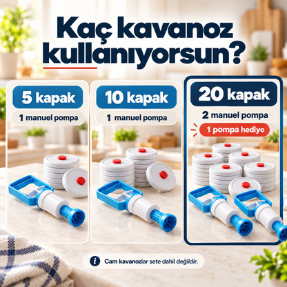 VakuKap — Manuel Kavanoz Vakumlama Seti